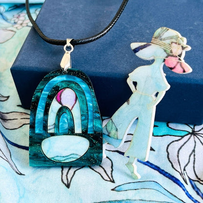 Turquoise 'Tara' Pendant (FREE Brooch)