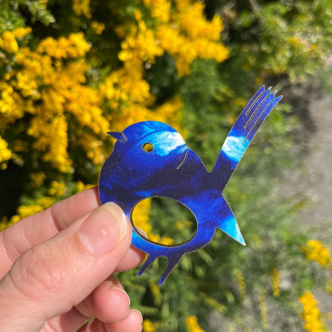 Blue Wren Glasses Brooch (7 Colors)