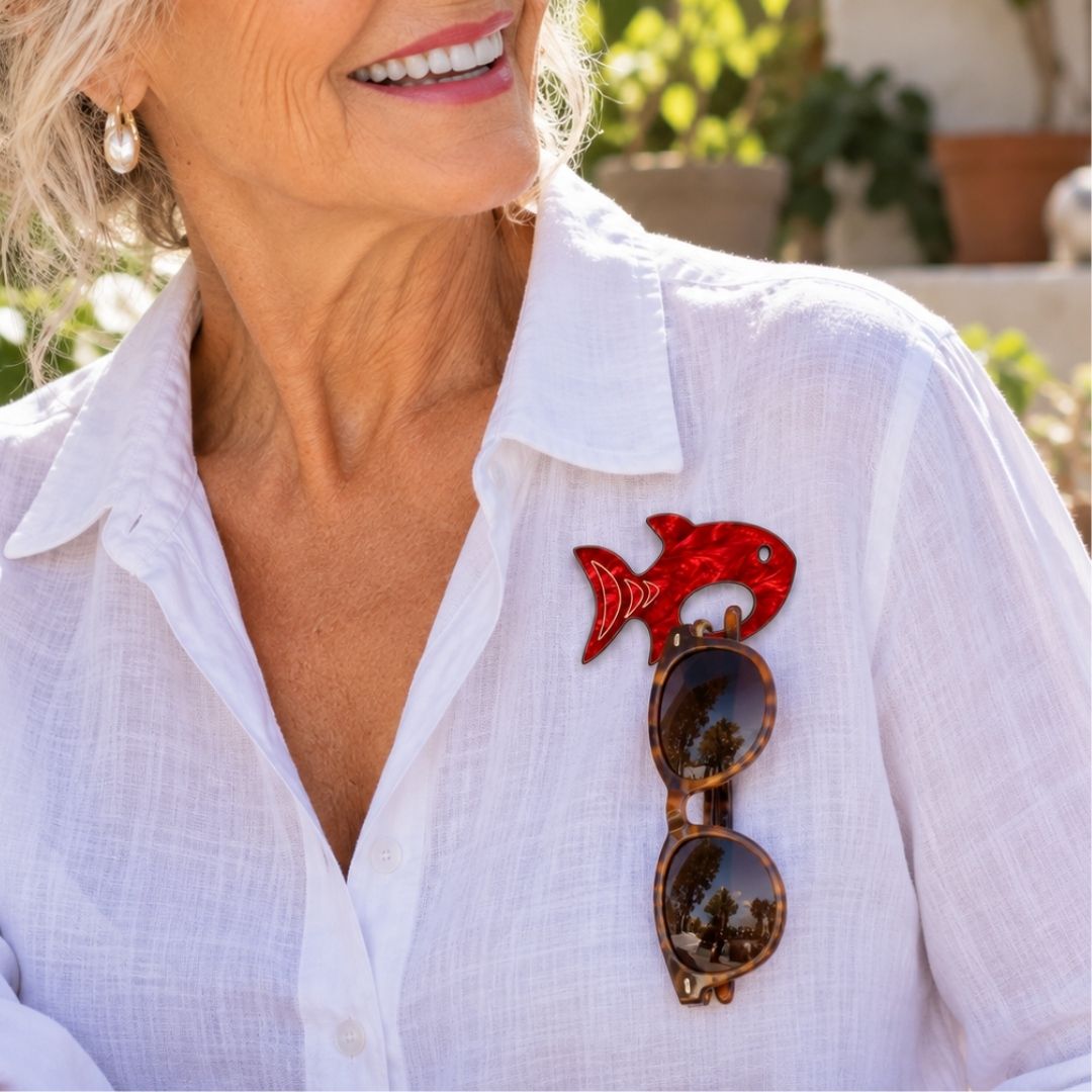 Fish Glasses Brooch • Multiple Colours