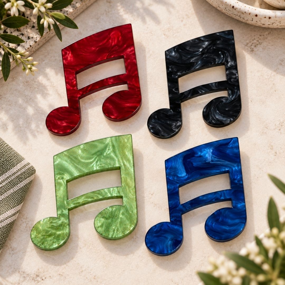 Musical Notes Glasses Brooch • Multiple Colours