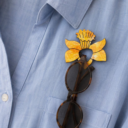 Daffodil Glasses Brooch (2 colours)