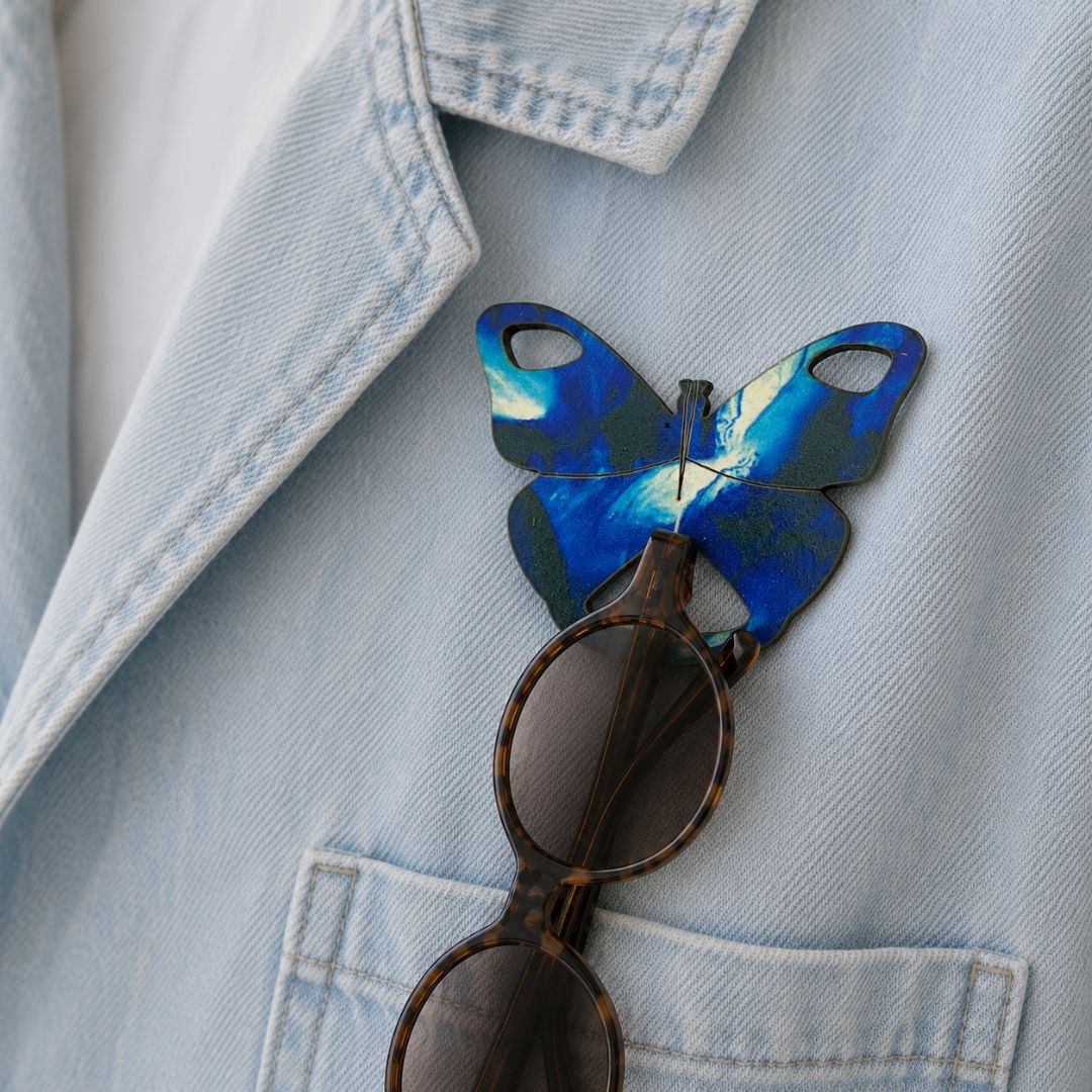 Butterfly Glasses Brooch (4 Colors)